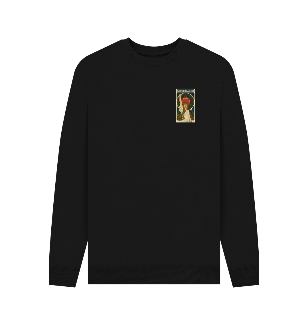Black Printed Sweater Front